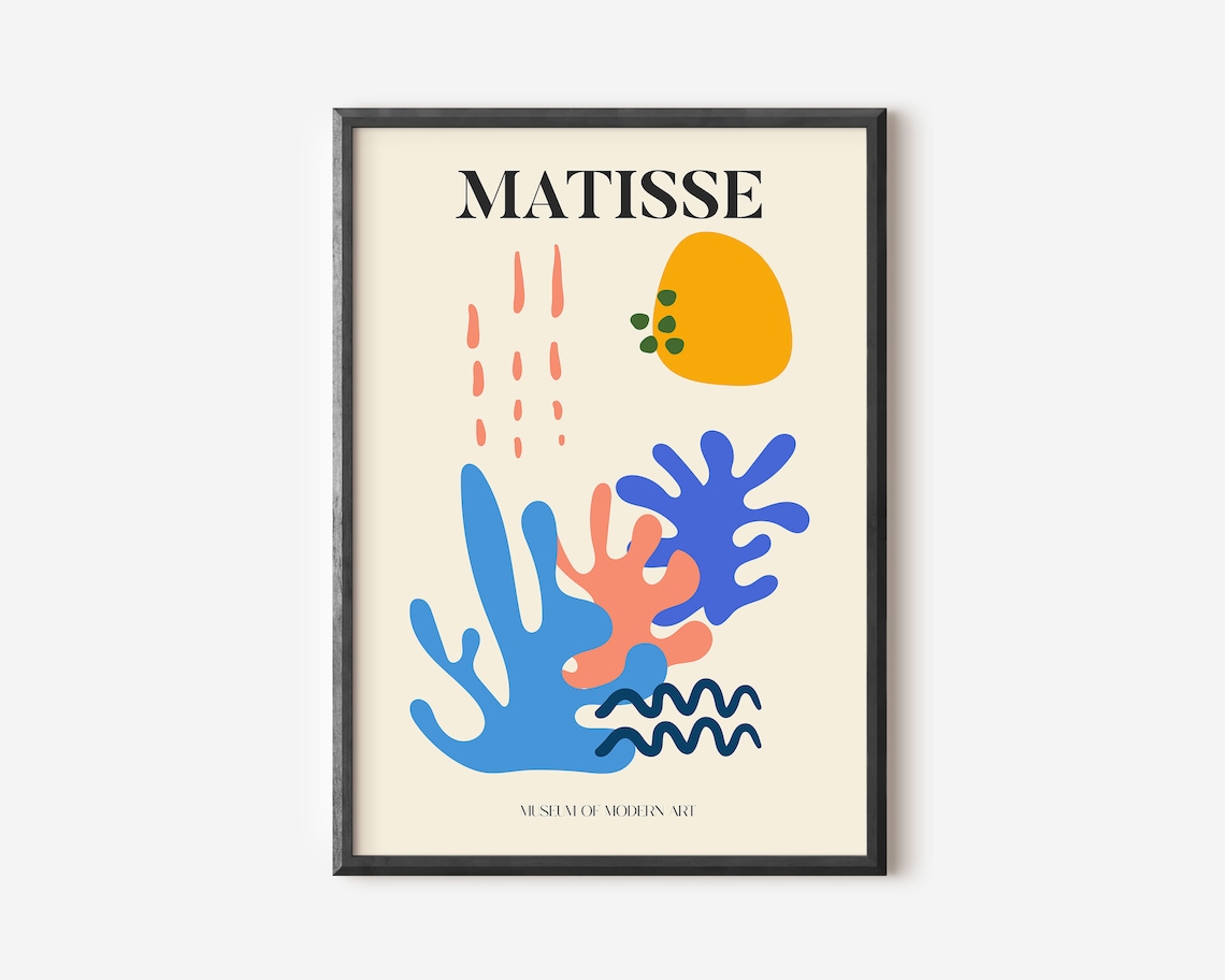 Henri Matisse Exhibition Poster, Boho Floral Garden Scenery