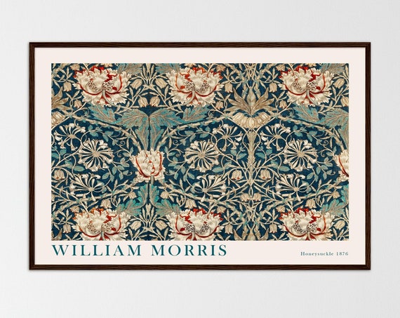 William Morris Exhibition Poster, Botanical Art Nouveau