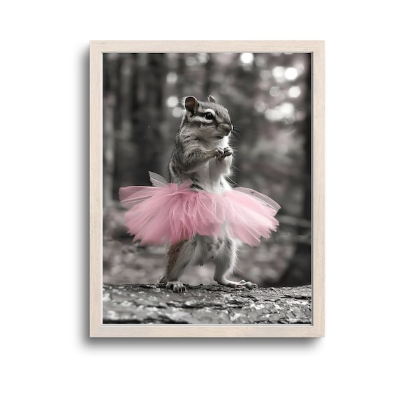 Funny Chipmunk Print, Whimsical Animal Wall Art