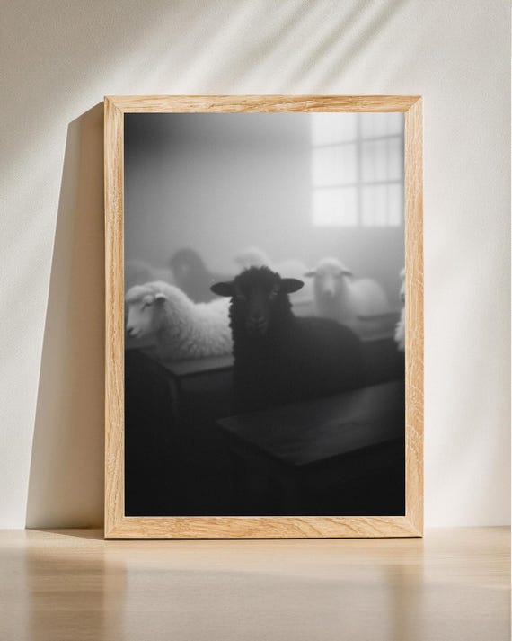Black Sheep Abstract Art Surreal Photography Moody Farmhouse Decor Unique Wall