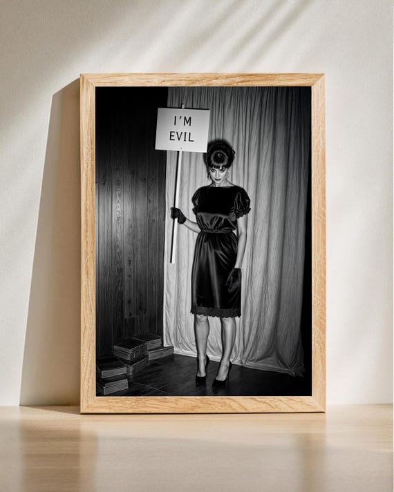 Dark Art Im Evil Print Vintage Gothic Decor Wall Retro Noir