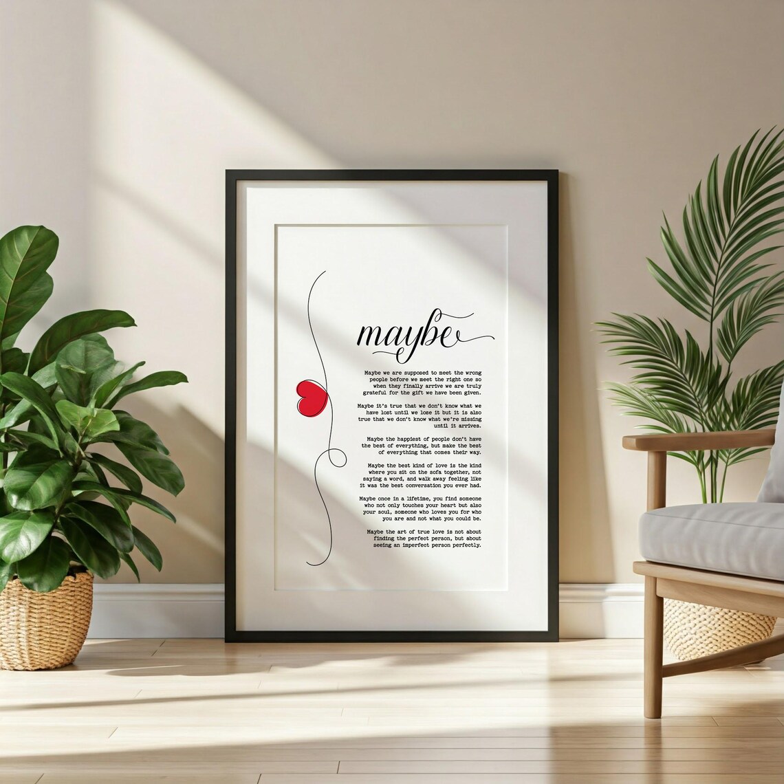 Maybe Poem Art Print, Romantic Anniversary Gift - Image 3