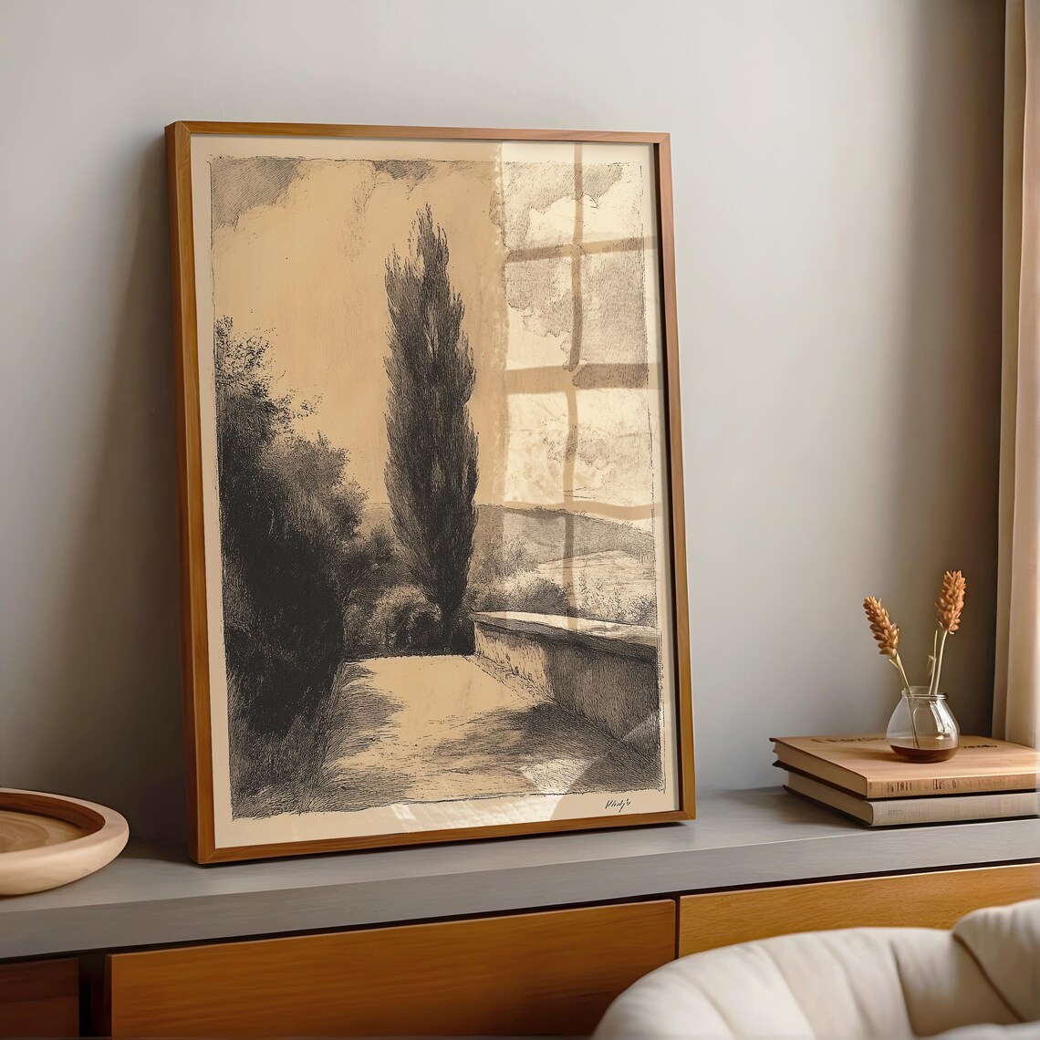 Vintage French Countryside Sketch, Paris Wall Art Print - Image 5