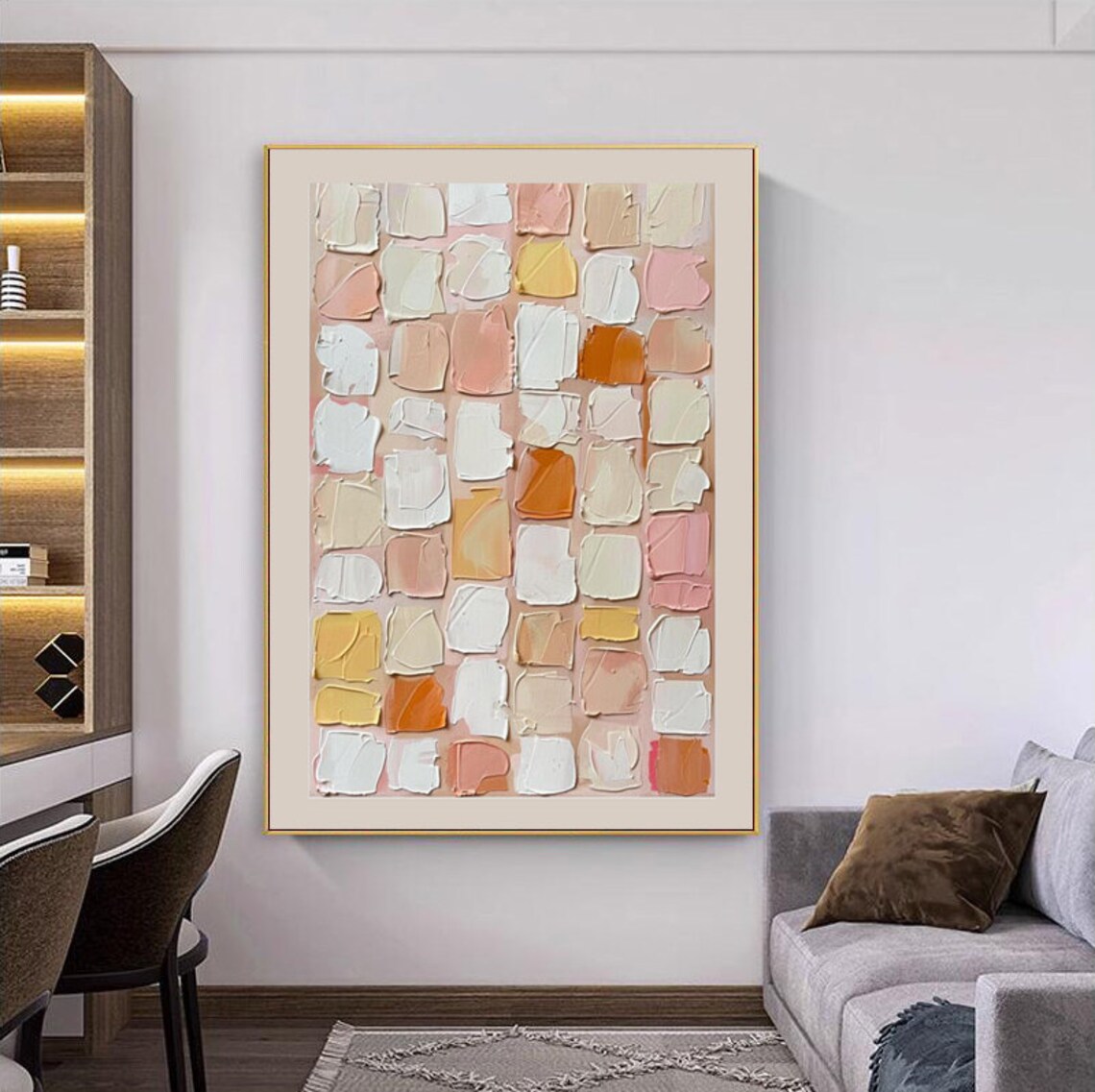 Modern Abstract Oil Painting Wall Art Print, Living Room