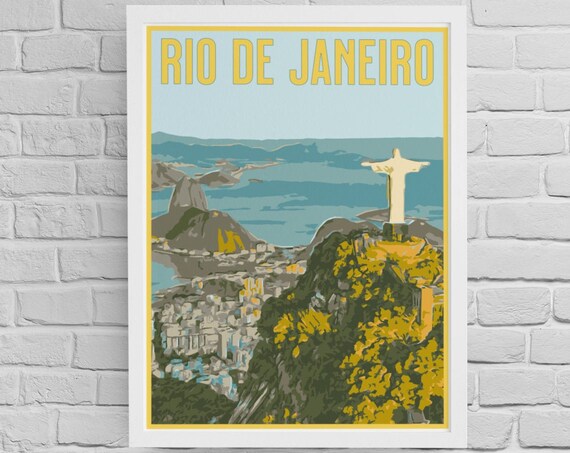 Rio De Janeiro Travel Poster Vintage Style Home Brazil Print Wall Art Vacation Souvenir Frame Not Included