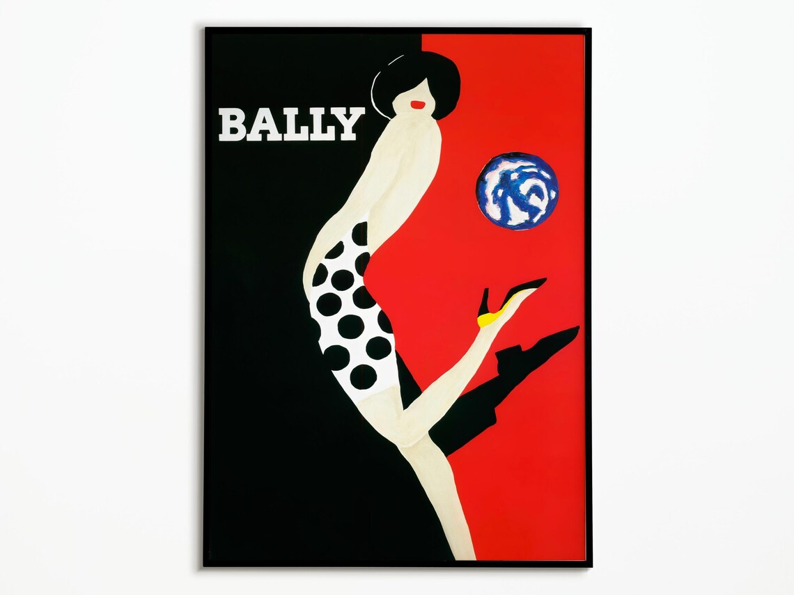 Bally Shoes Vintage Mode Poster, Fashion Art Print