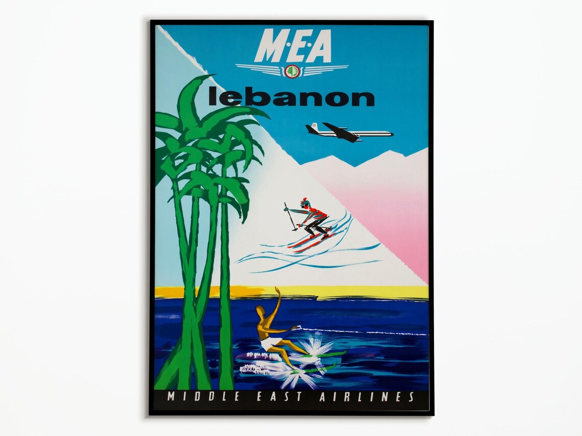Lebanon Vintage Travel Poster, Retro Wall Decoration