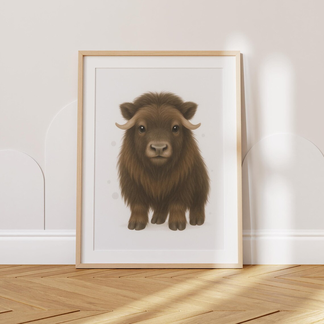 Baby Muskox Nursery Art Print, Cute Arctic Animal