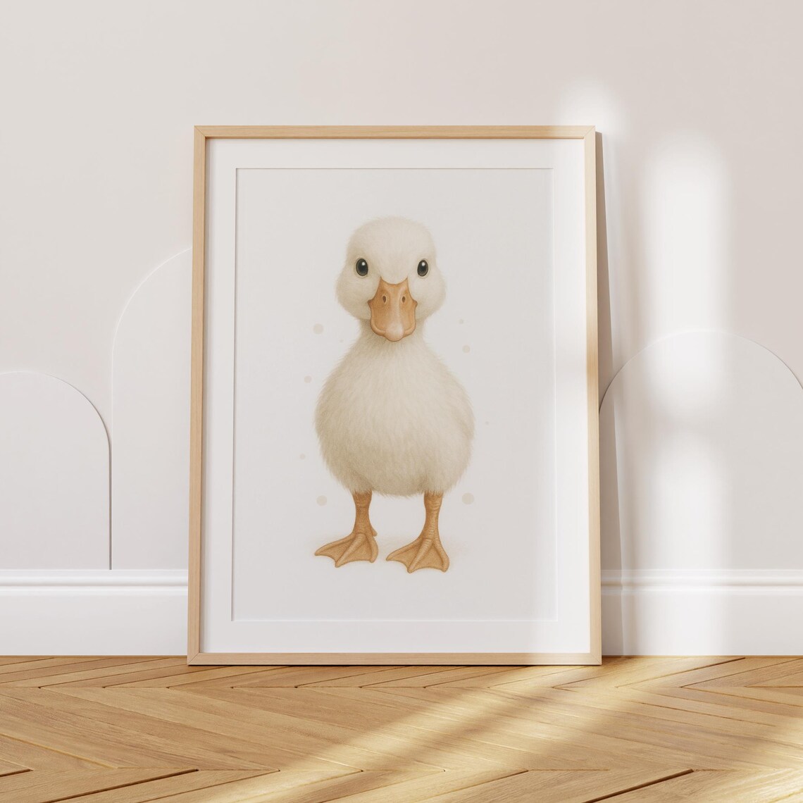 Adorable Baby Duck Duckling Portrait Neutral Nursery Kids Room Poster