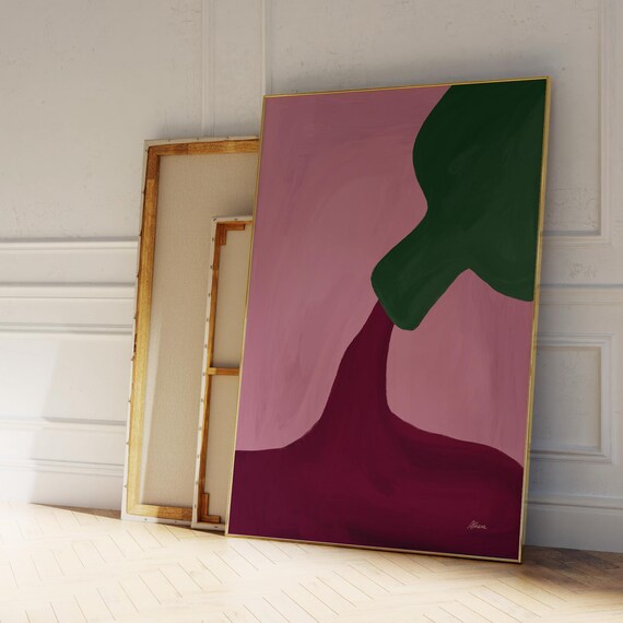 Abstract Wine Pour Colorful Modern Kitchen Bar Cart Wall Poster