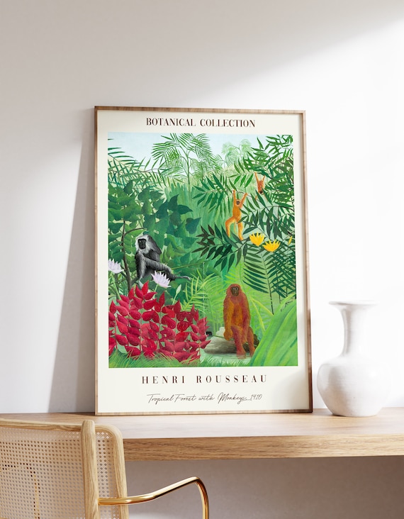 Henri Rousseau Tropical Forest With Monkeys, Poster