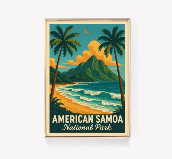 Vintage Samoa Travel Poster Canvas Print Wall Art Decor