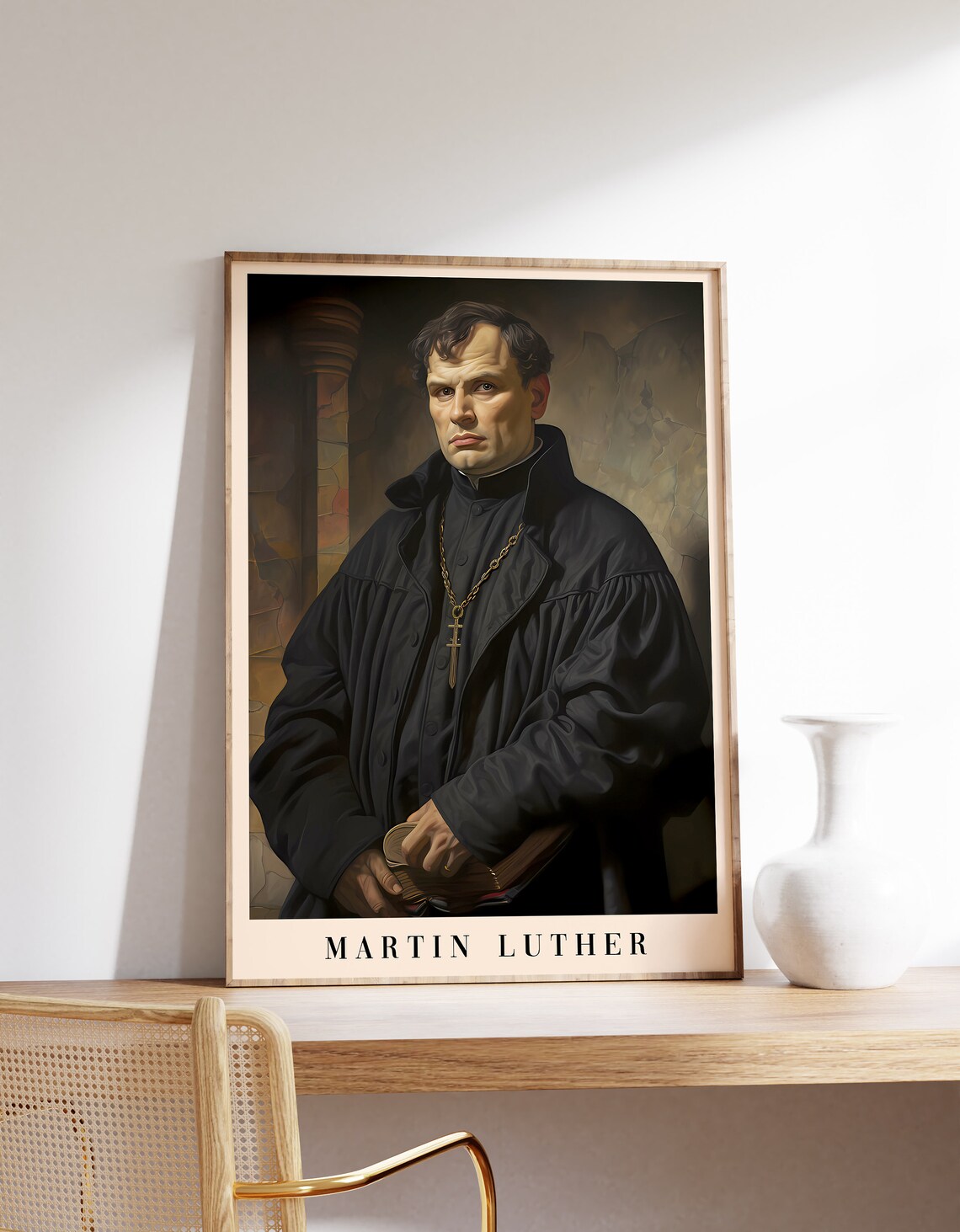 Martin Luther Vintage Art Print, Antique Decor