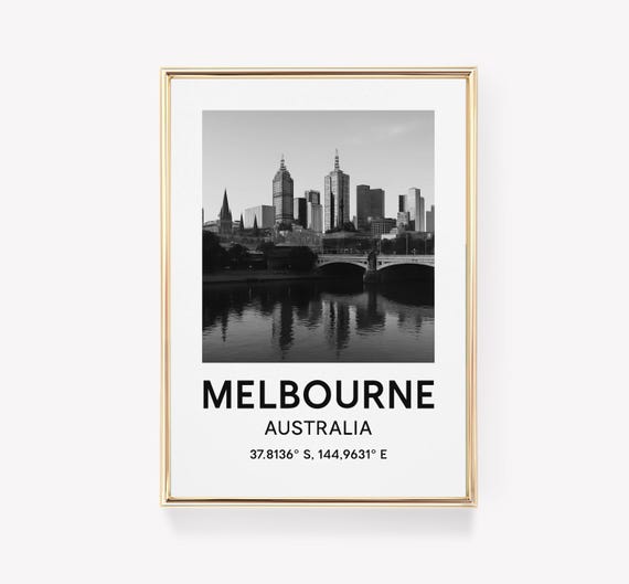 Melbourne Travel Poster Australia Wall Art Print Vintage Canvas Decor Gift