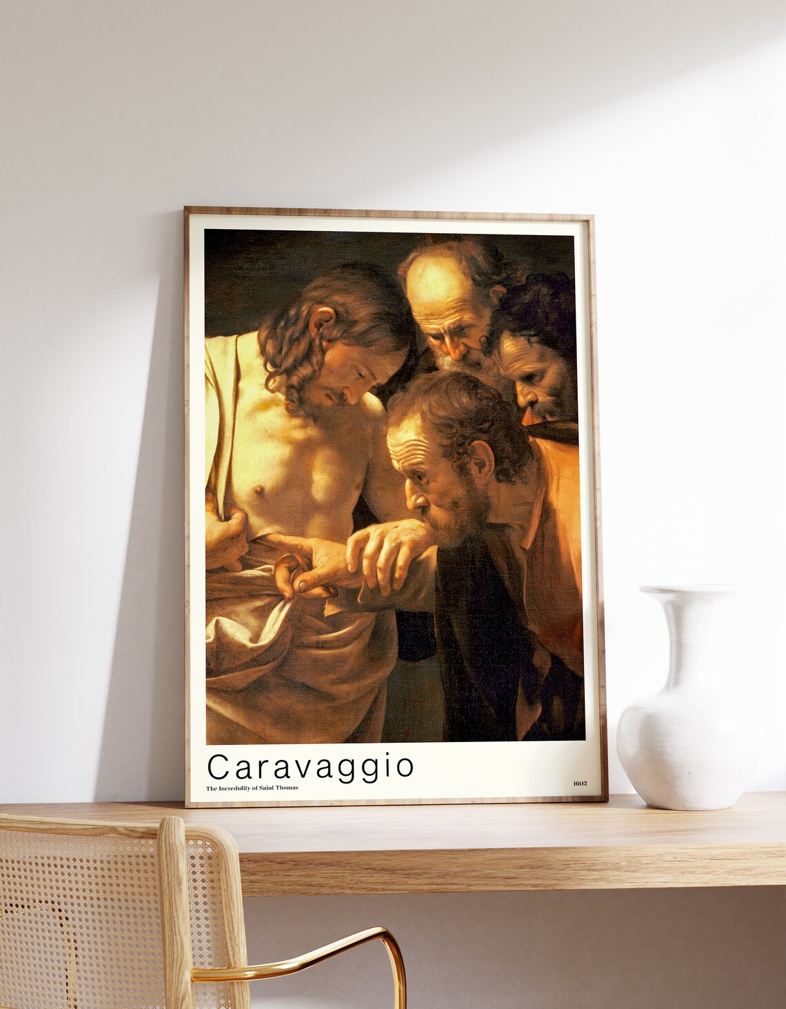 Caravaggio The Incredulity of Saint Thomas 1602 Museum Fine Art Poster