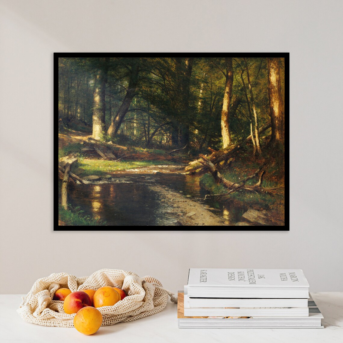 Worthington Whittredge The Brook In Woods Art Print