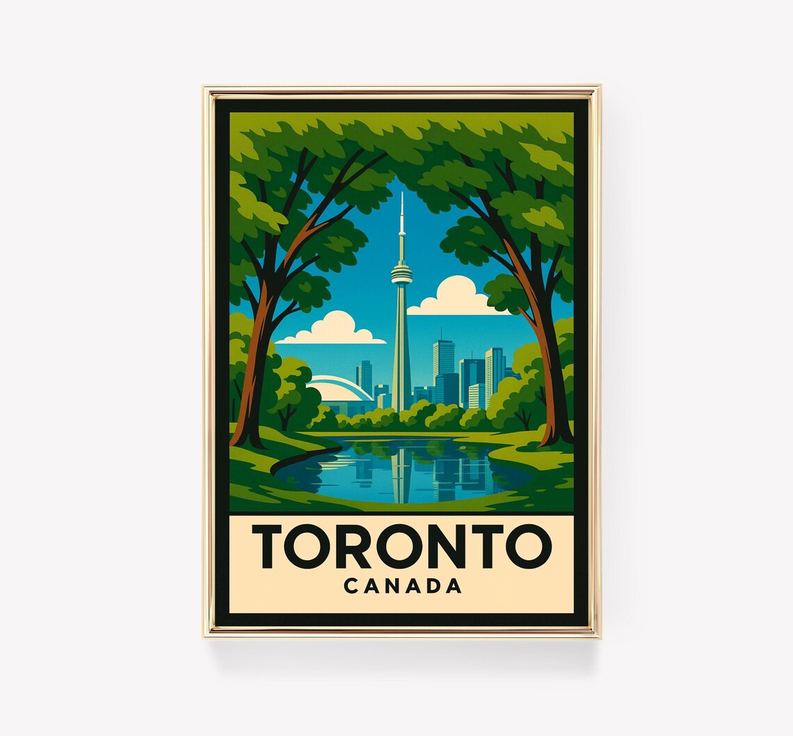 Toronto Travel Poster, Vintage Art Print