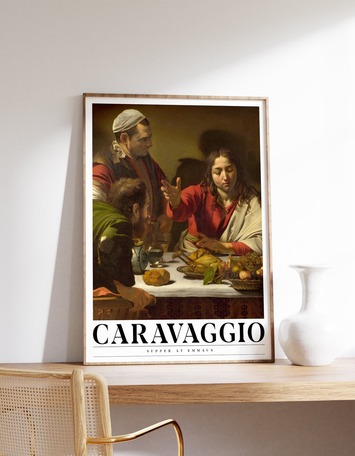 Caravaggio Supper At Emmaus Gallery Style Exhibition Art Poster
