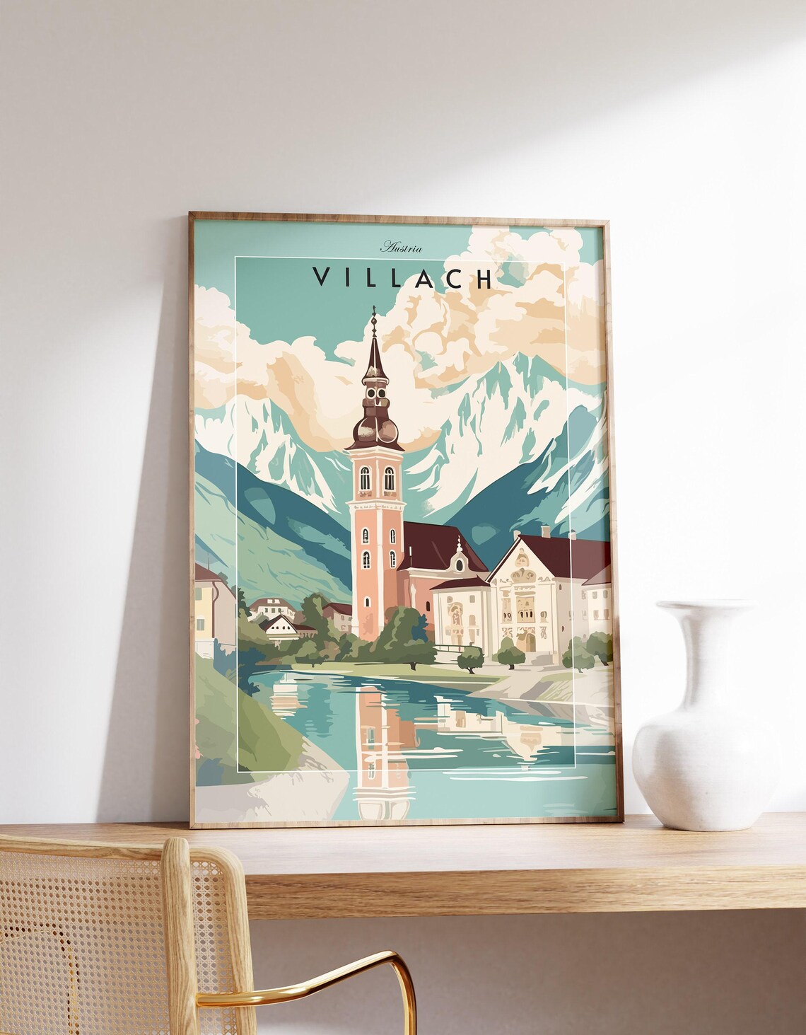 Villach Vintage Travel Poster, Austria Art Print