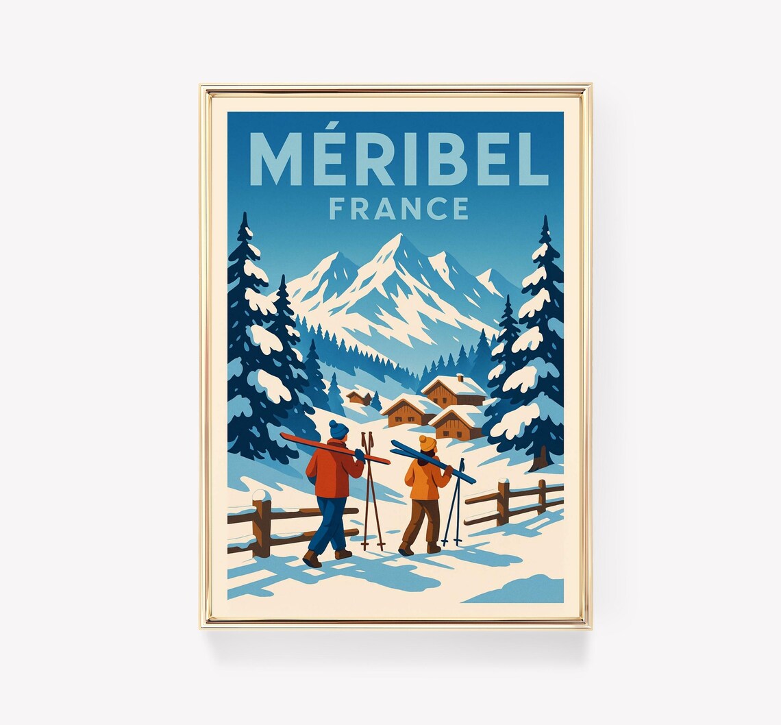 Mribel Vintage Travel Poster, French Alps