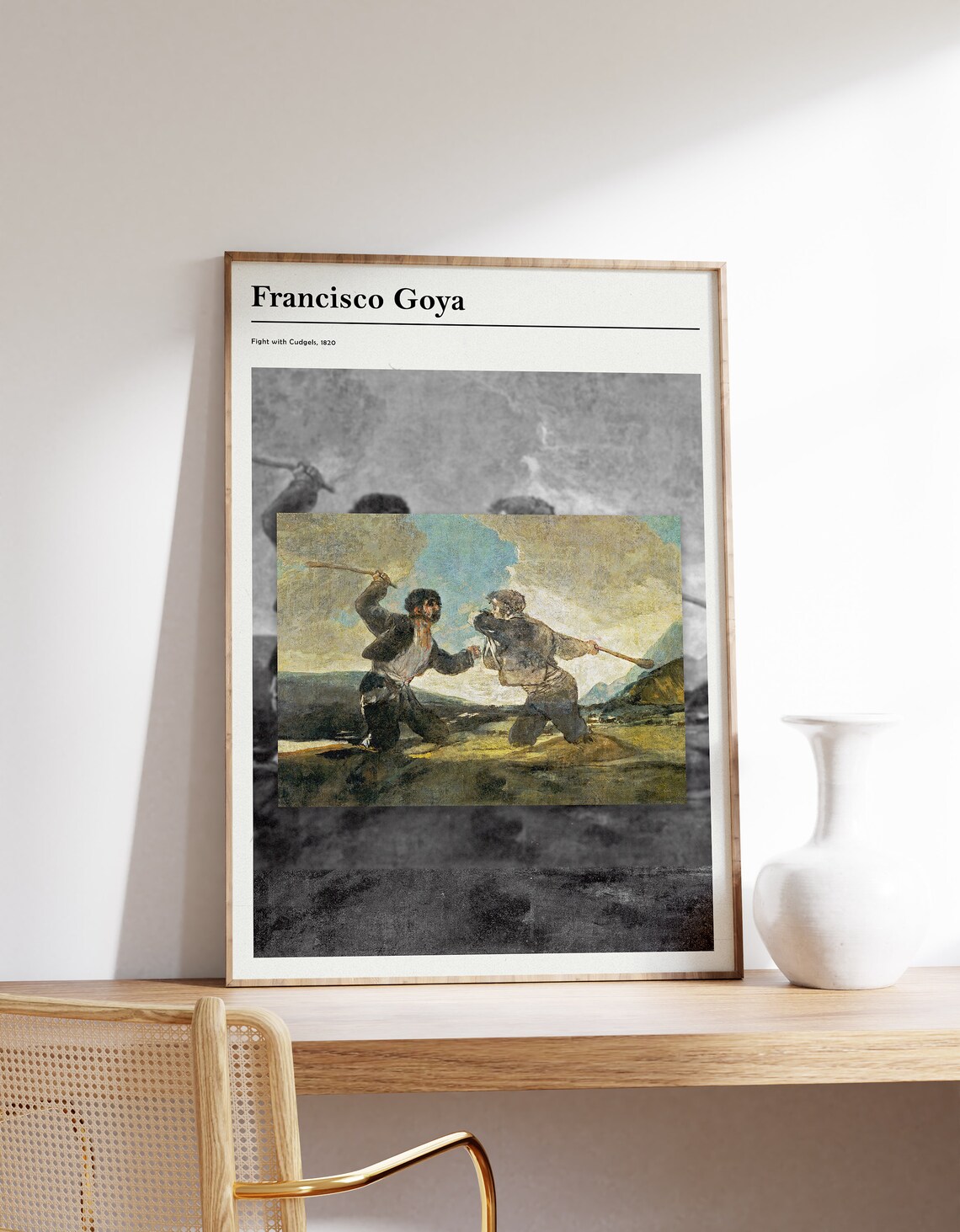 Francisco Goya Fight with Cudgels 1820 Classic Painting Art Poster