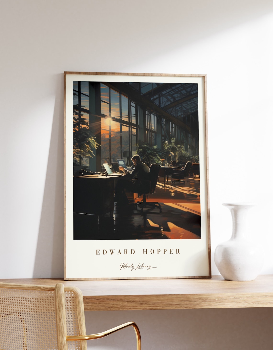 Moody Library Poster, Edward Hopper Vintage Art Print