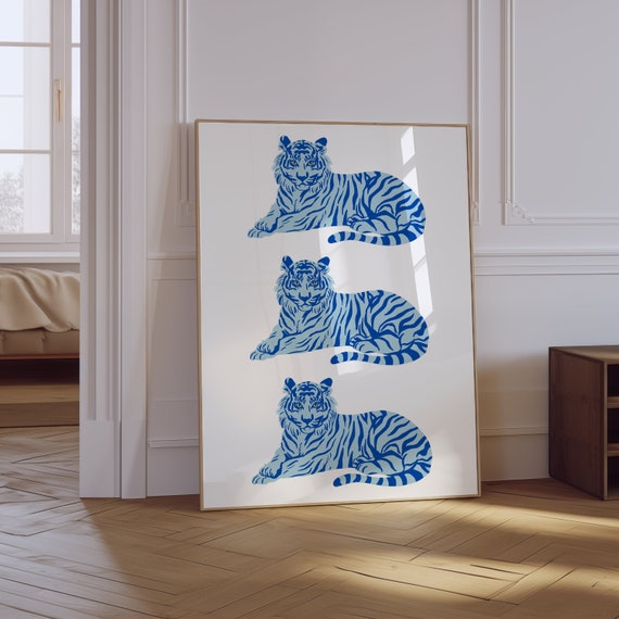 Tiger Prints, Trendy Retro Animal Art Print