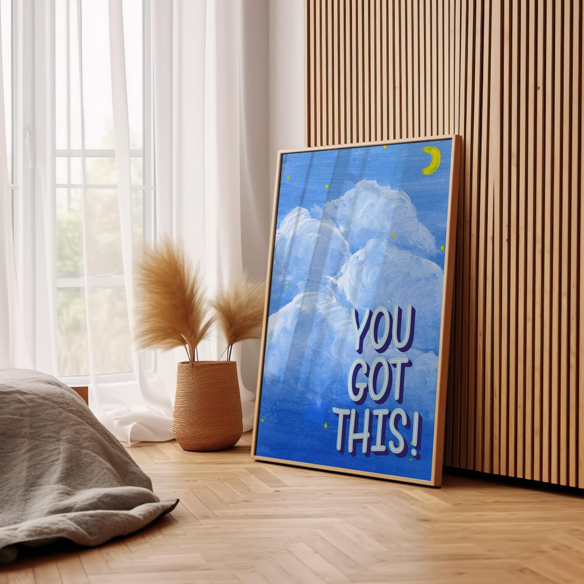 You Got This Motivational Cloud Sky Blue Quote Encouragement Poster - Image 2