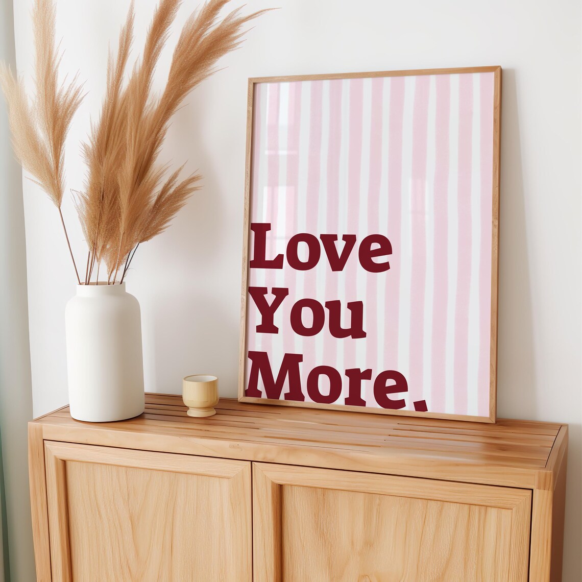 Love You More Typography Print, Pink Aesthetic Art - Image 3