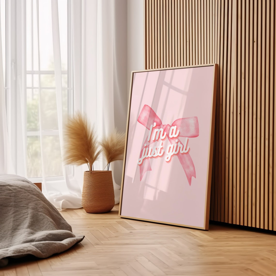 Girly Wall Art I Am Just A Girl Print Preppy Pink Aesthetic Art Trendy Retro Wall Art Girls Bedroom Print Soft Girl Decor - Image 3