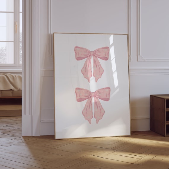 Trendy Pastel Girly Wall Art Balletcore Wall Art Preppy Pastel Poster Coquette Aesthetic Print Pastel Bow Print Soft Girl Decor