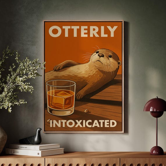 Otterly Intoxicated Funny Animal Bar Decor