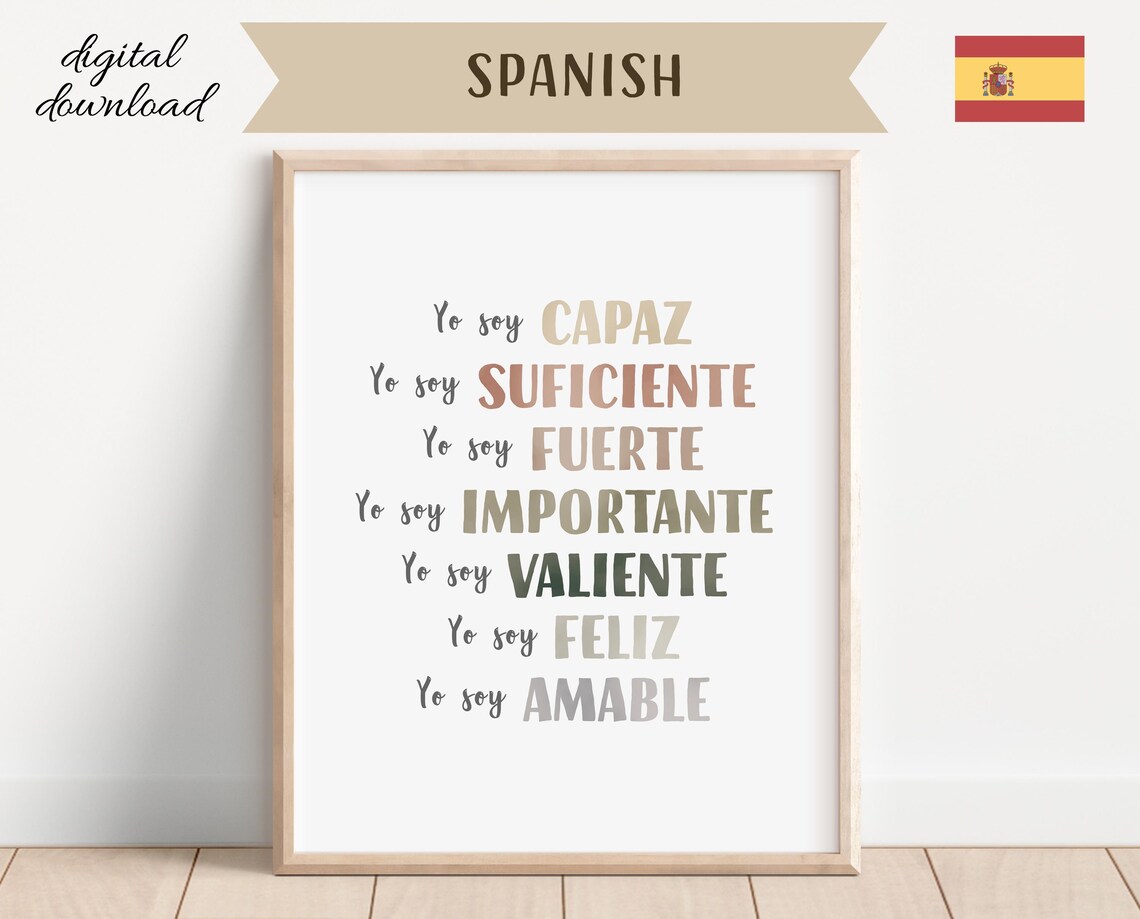 Kids Positive Affirmation In Spanish Poster - Image 4