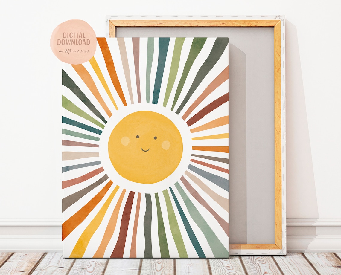 Sun Watercolor Print, Playroom Nursery Decor - Image 4