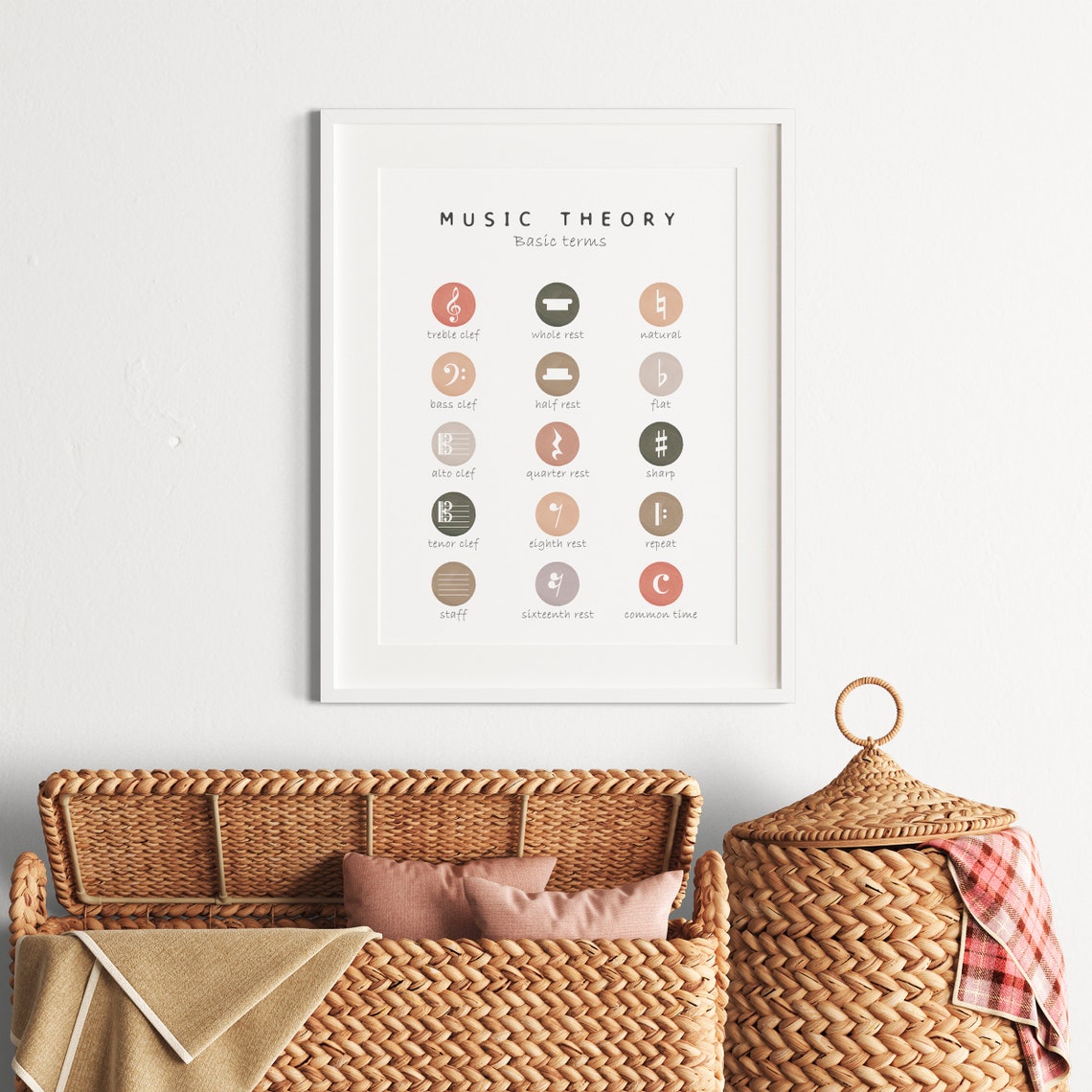 Basic Music Theory Terms Warm Circle Icon Classroom Wall Poster - Image 3