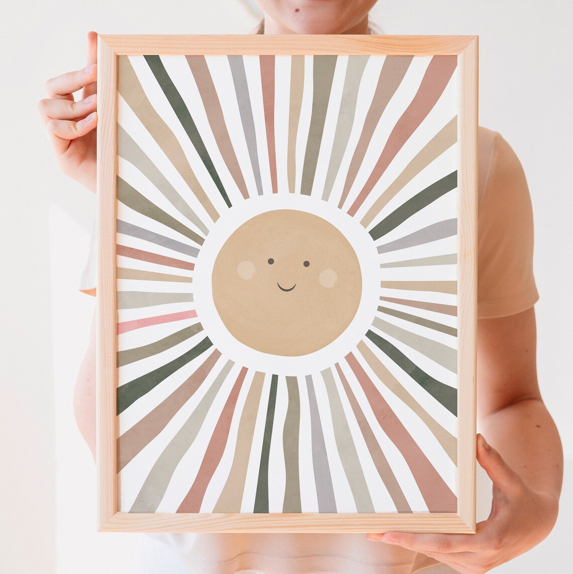 Boho Sun Nursery Art Print, Neutral Pastel Decor - Image 4