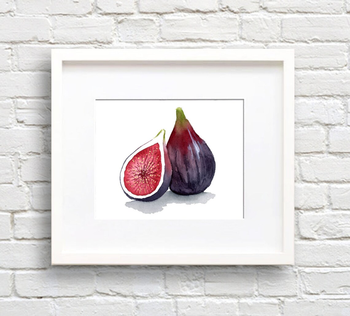 Fig Watercolor Art Print, Kitchen Wall Decor Piece