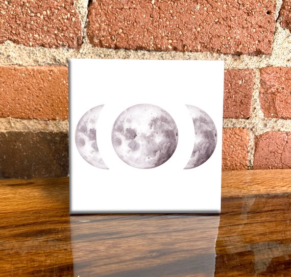Moon Phases Ceramic Tile Moon Decorative Tile Space Lover Gift Unique Space Gifts