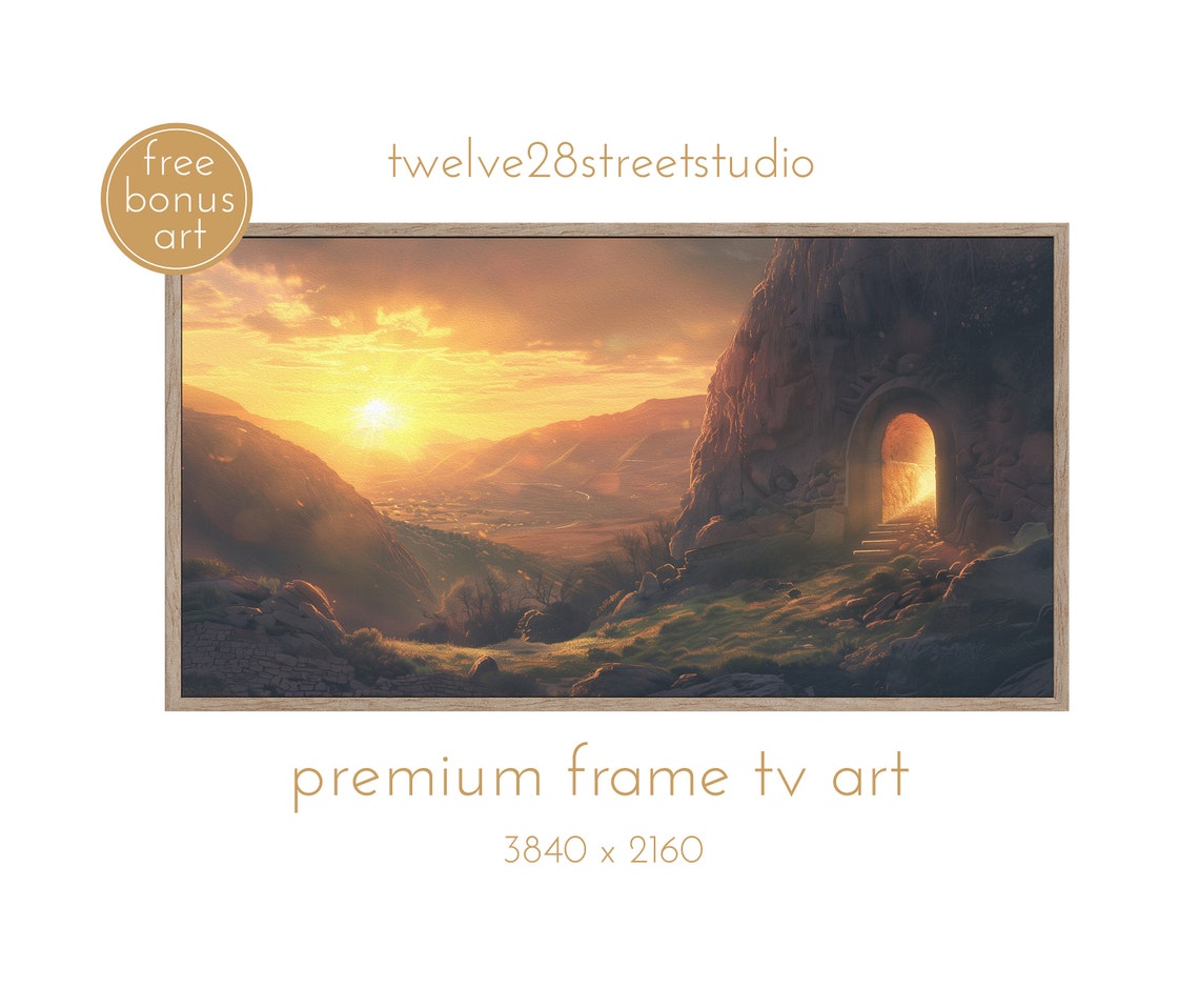 Easter Resurrection Sunrise Empty Tomb Golden Valley Morning Poster
