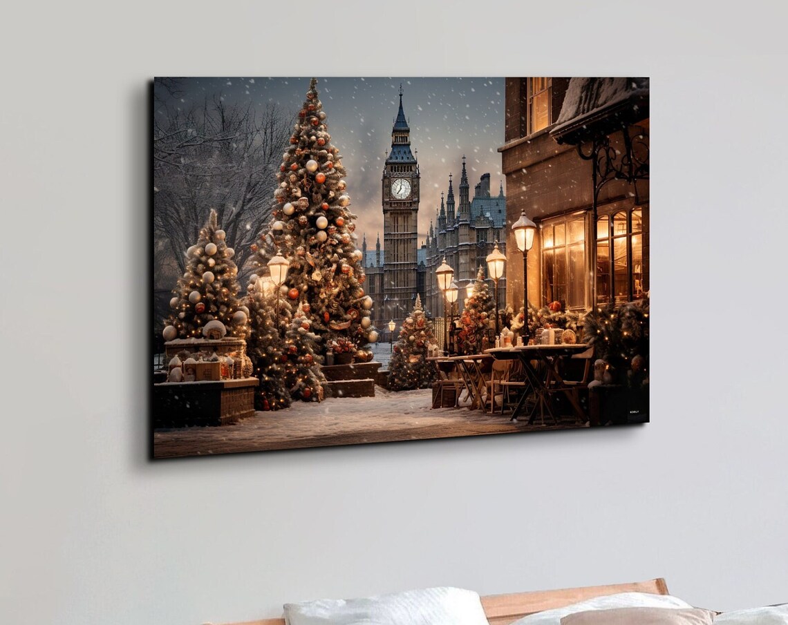 Christmas In London Holiday Snow Art Print