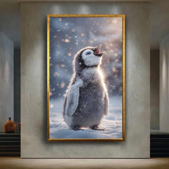 Adorable Baby Penguin Wall Art Winter Animal Print Nursery Decor Cute Snowy Wildlife Poster For Kids Room Or Shower Gift