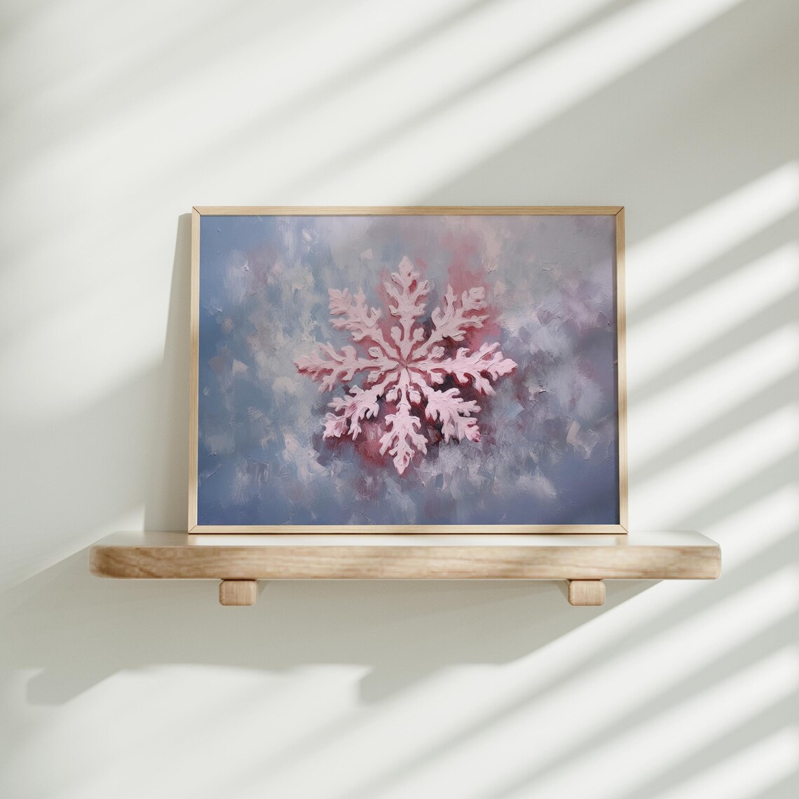 Pink Snowflake Preppy Winter Christmas Art Print - Image 4