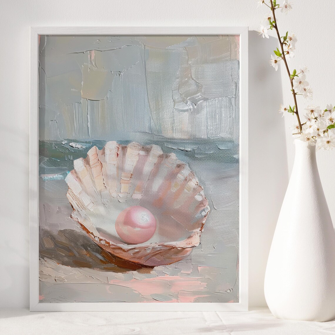 Pink Pearl in Oyster Poster, Coastal Summer Decor - Image 5