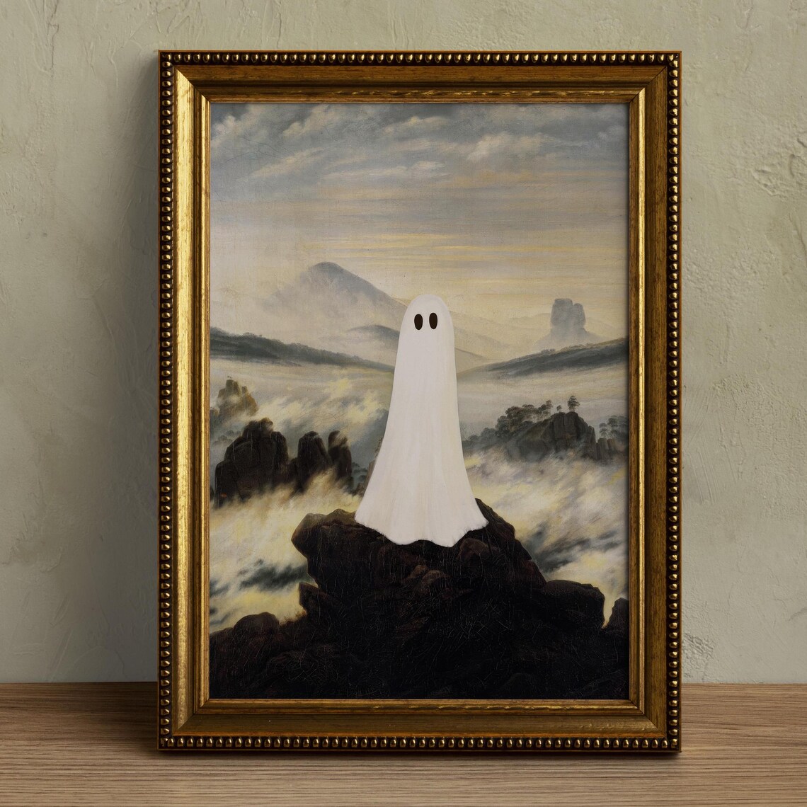 Ghost Above The Sea Of Fog Vintage Halloween Art Print