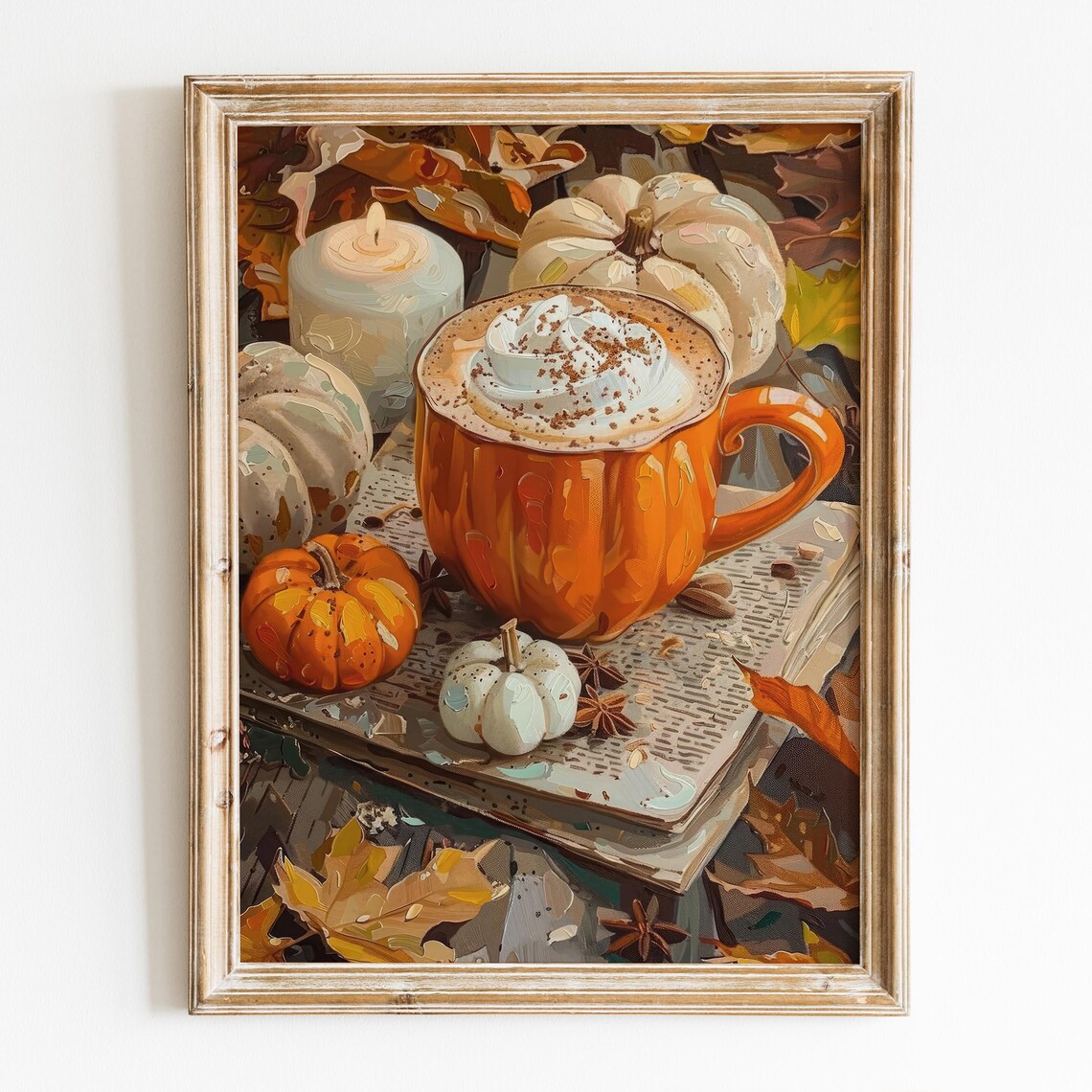 Pumpkin Spice Latte Preppy Fall Art Print