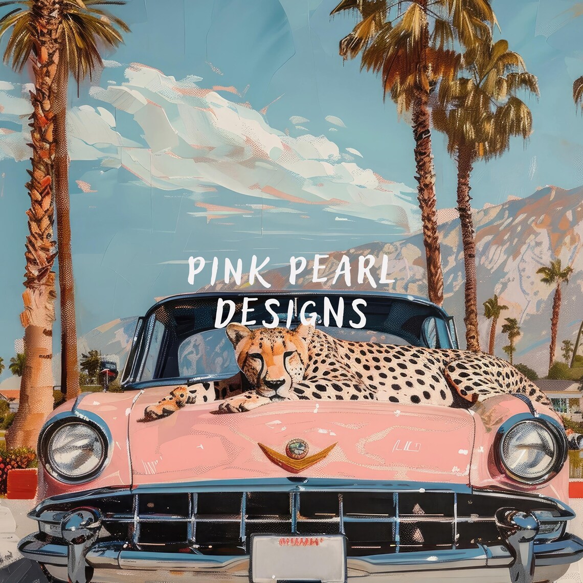 Cheetah Girly Retro Palm Springs Poster Print - Image 2