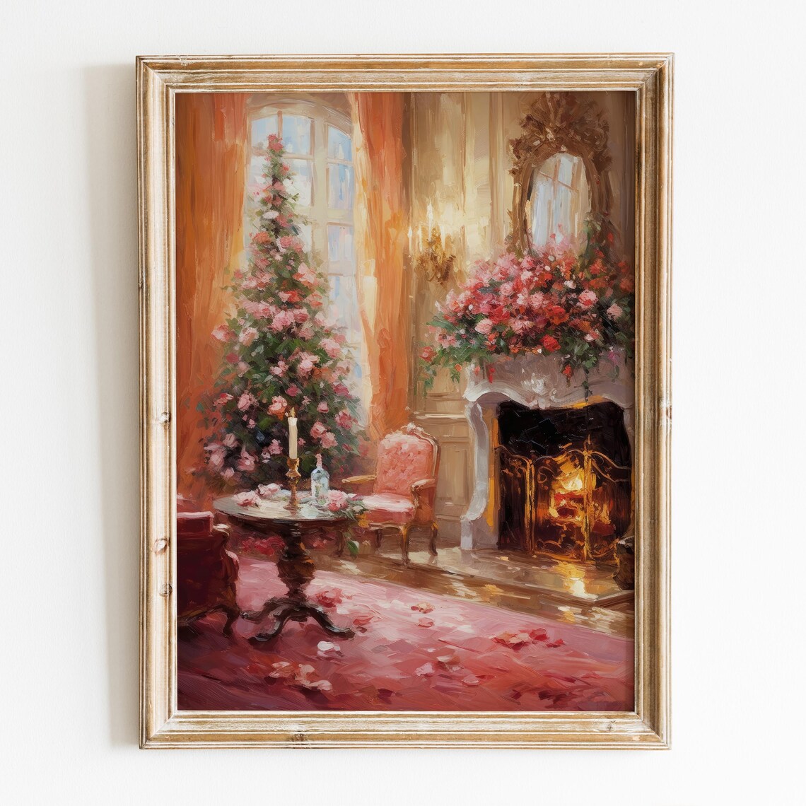 Vintage Christmas Tree, Preppy Christmas Art Print