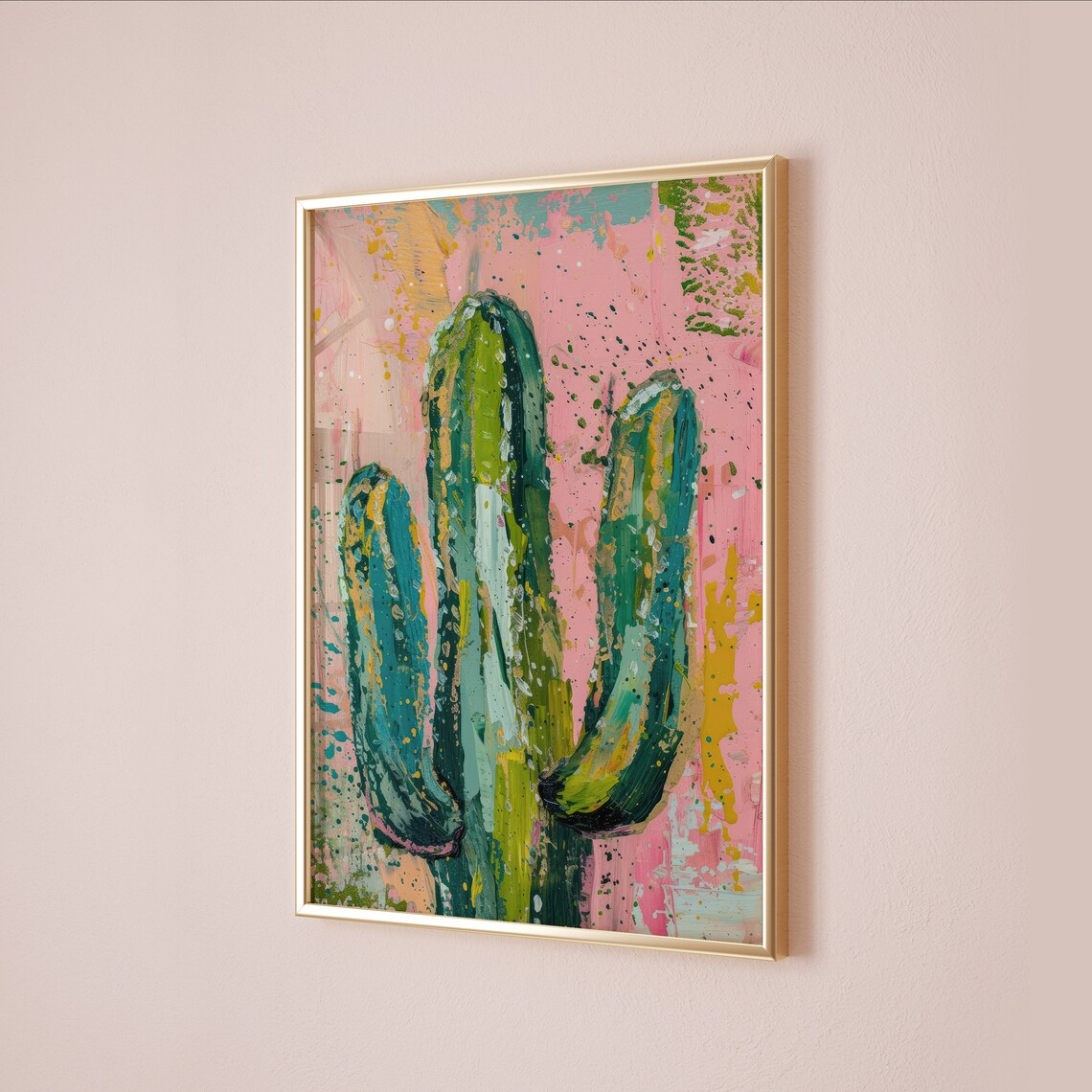 Pink Cactus Poster, Preppy Maximalist Mexico Decor - Image 5