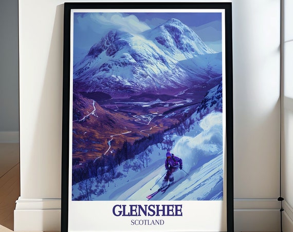 Glenshee Ski Resort Travel Posters Scenic Scottish Highlands Art Collection Grampian Mountains Travel Posters