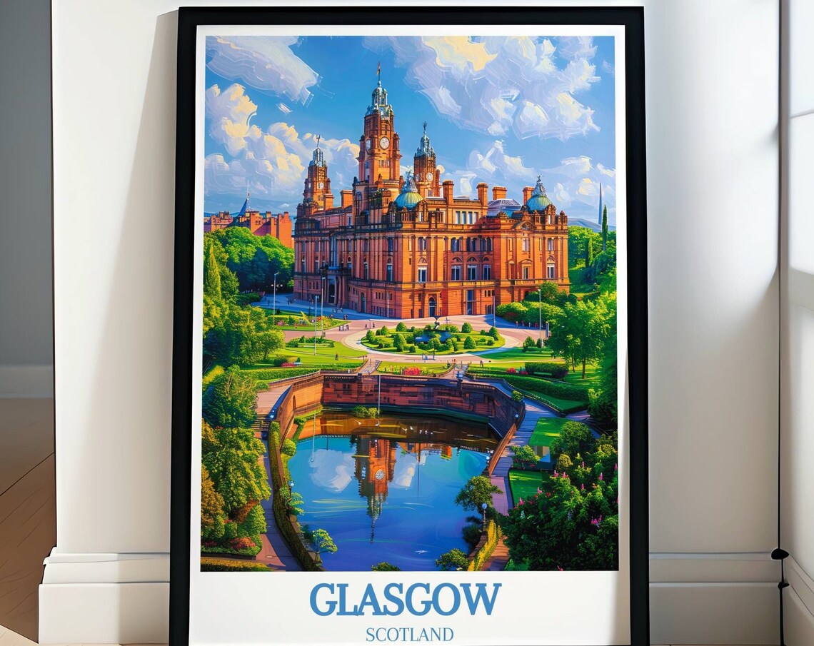 Glasgow Scotland Grand Sandstone Gallery Park View Art Poster